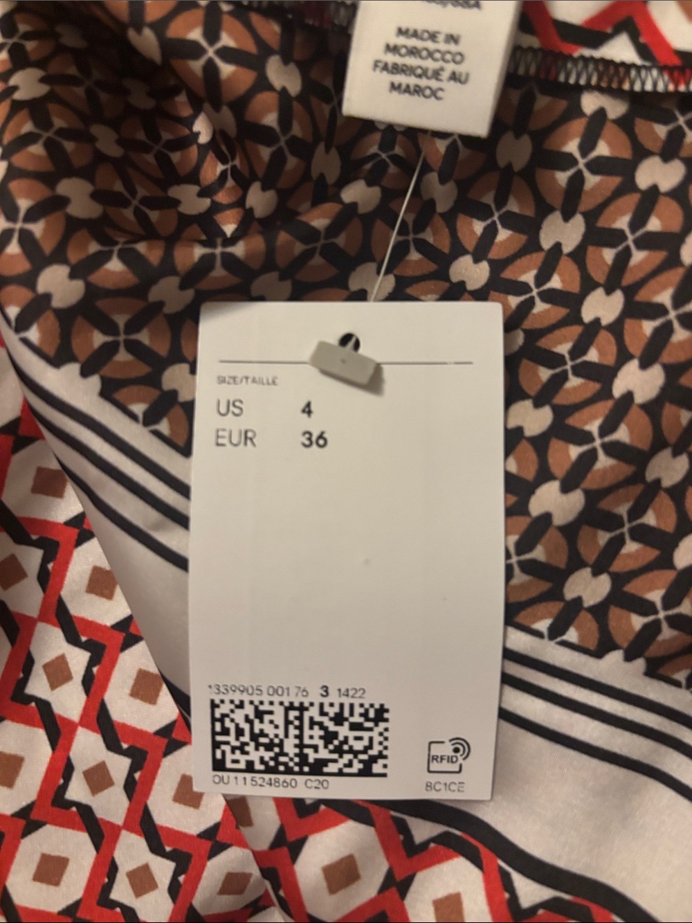 H&M Asymmetrical Printed Midi Skirt in Red, Brown & Black NWT - Picture 3 of 5